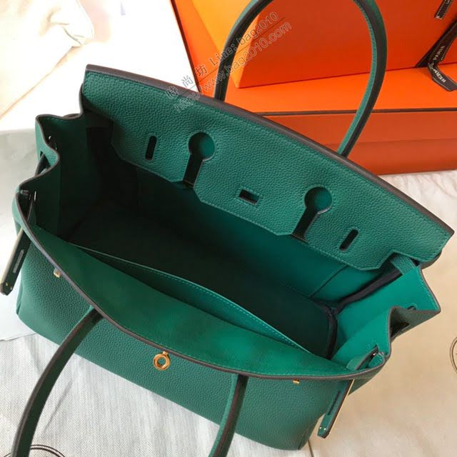 Hermes女包 愛馬仕Birkin Hermes鉑金包 togo小牛皮 孔雀綠 金銀扣 Hermes手提女包  am1830